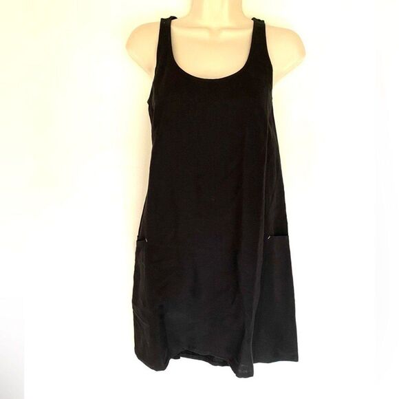 Lilla P Linen Blend A-Line Black Sleeveless Dress XS Black - Picture 2 of 9